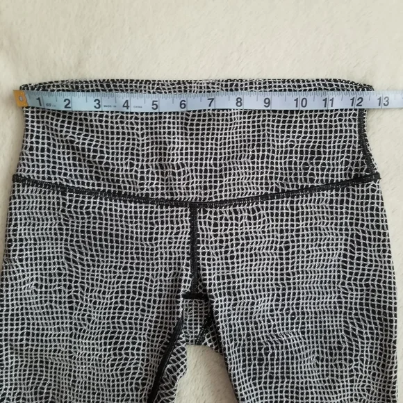 LULULEMON Wunder Under Pant III Fall Net White Black Size 4 - Picture 13 of 16